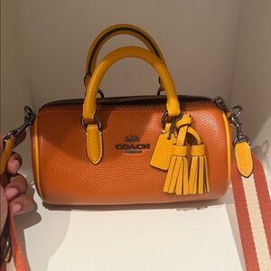 Coach Orange and Yellow Leather Satchel